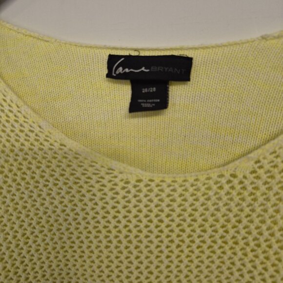 Lane Bryant Yellow Open Knit Lightweight Sweater Womens Size 26/28 100% Cotton - Picture 2 of 7